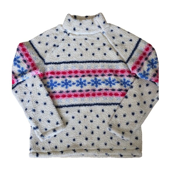 Women's St. John's Bay Fluffy Snowflake & Polka Dot Sweater – Size Small - Picture 1 of 4
